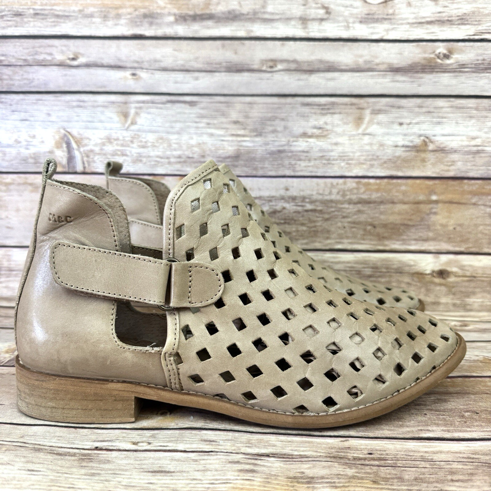 Musse & Cloud Calia Womens Tan Leather Ankle Booties Boho Indie Festival 10